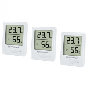Термометр-гигрометр Bresser Temeo Hygro indicator white - внутренняя температура и влажность, 3 шт.