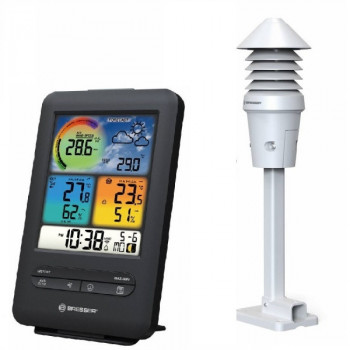 Метеостанция + барометр, термогигрометр, освещенность, прогноз Bresser WIFI Colour 4-in-1 UVLight Sensor Black